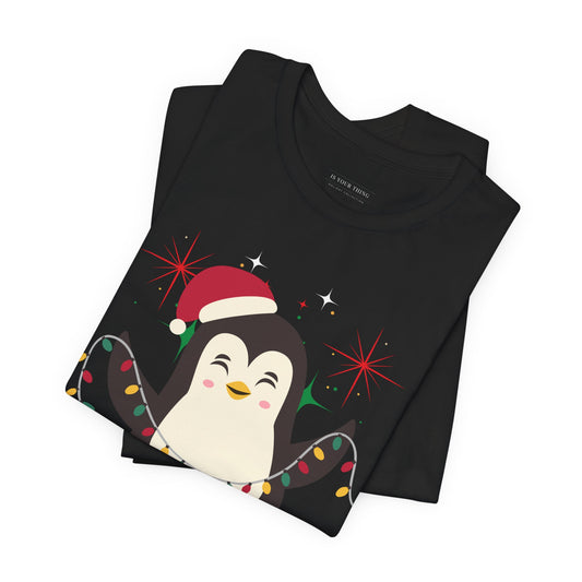 Chilly Season Penguin Unisex Tee (Also Available in Kids Holiday Collection and Pet Holiday Collection)