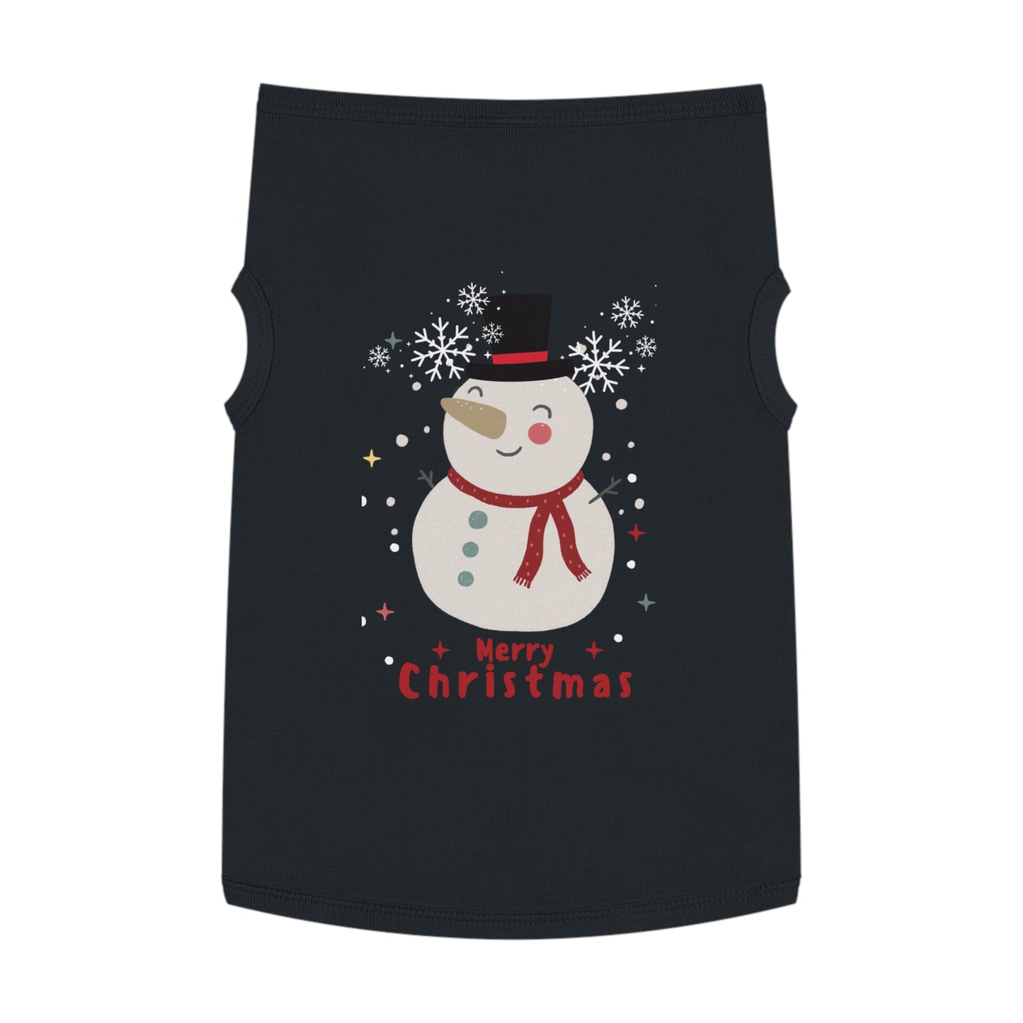 Merry Christmas Snowman Holiday Pet Tank Top (Also Available in Adult Holiday Collection and Kids Holiday Collection)