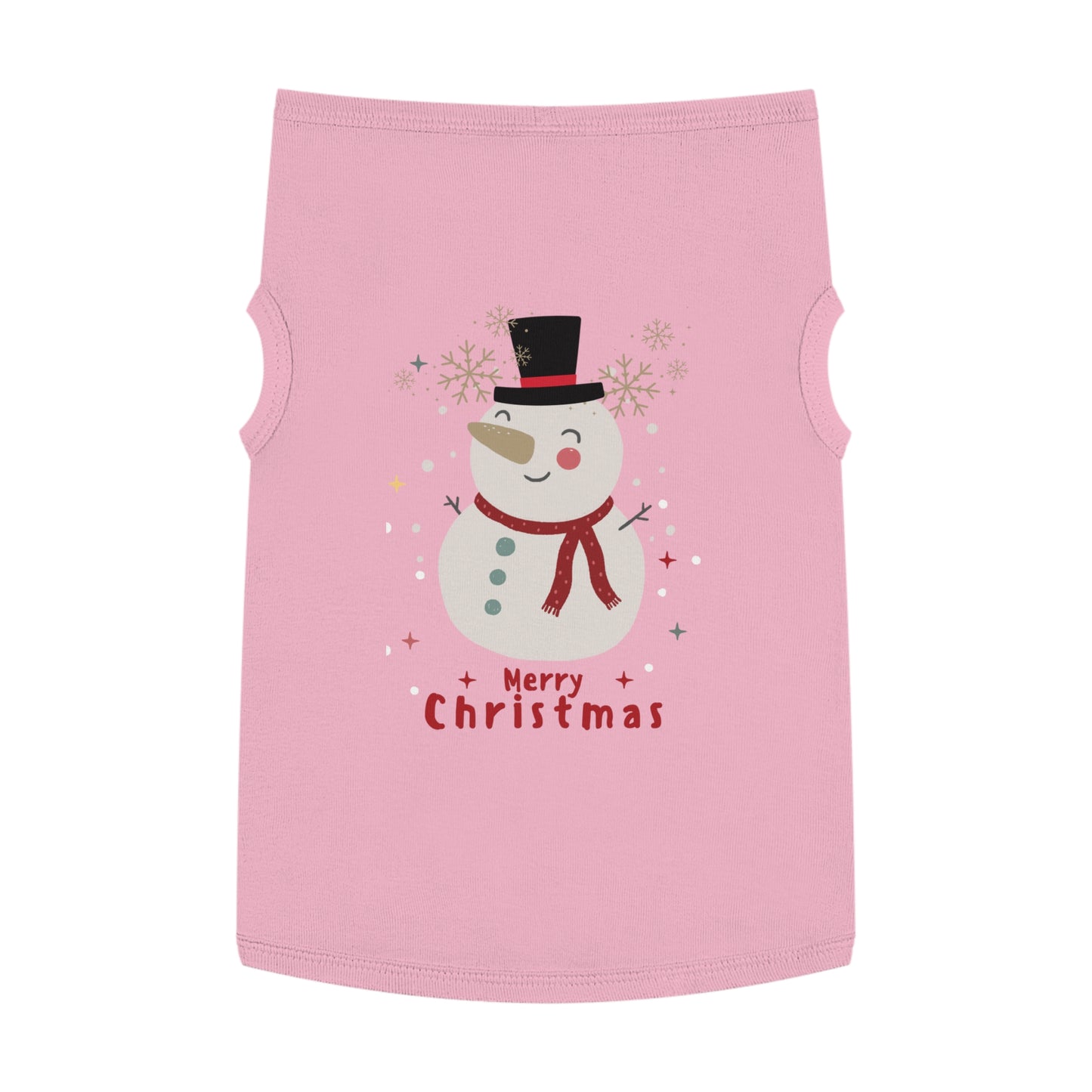 Merry Christmas Snowman Pet Tank Top (Also Available in Adult Holiday Collection and Kids Holiday Collection)