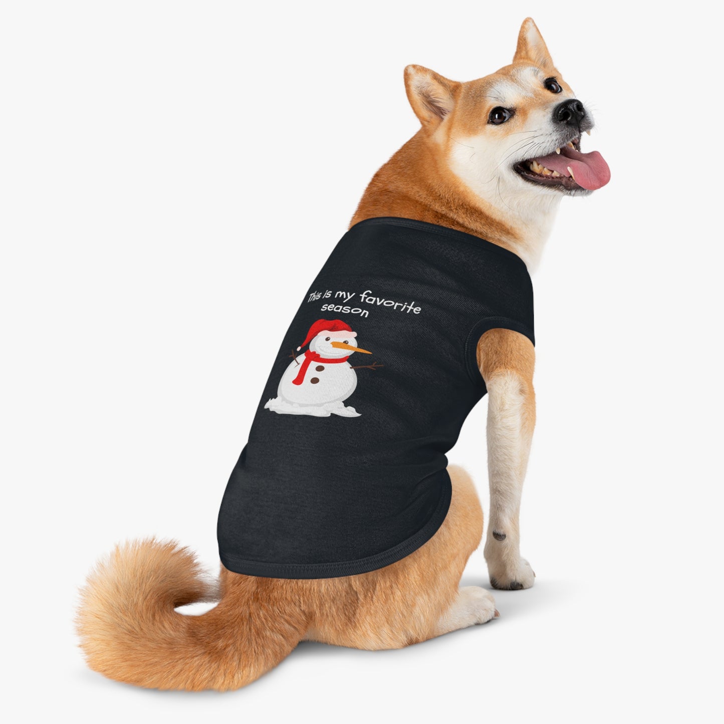 This Is My Favorite Season Snowman Pet Tank Top (Also Available in Adult Holiday Collection and Kids Holiday Collection)