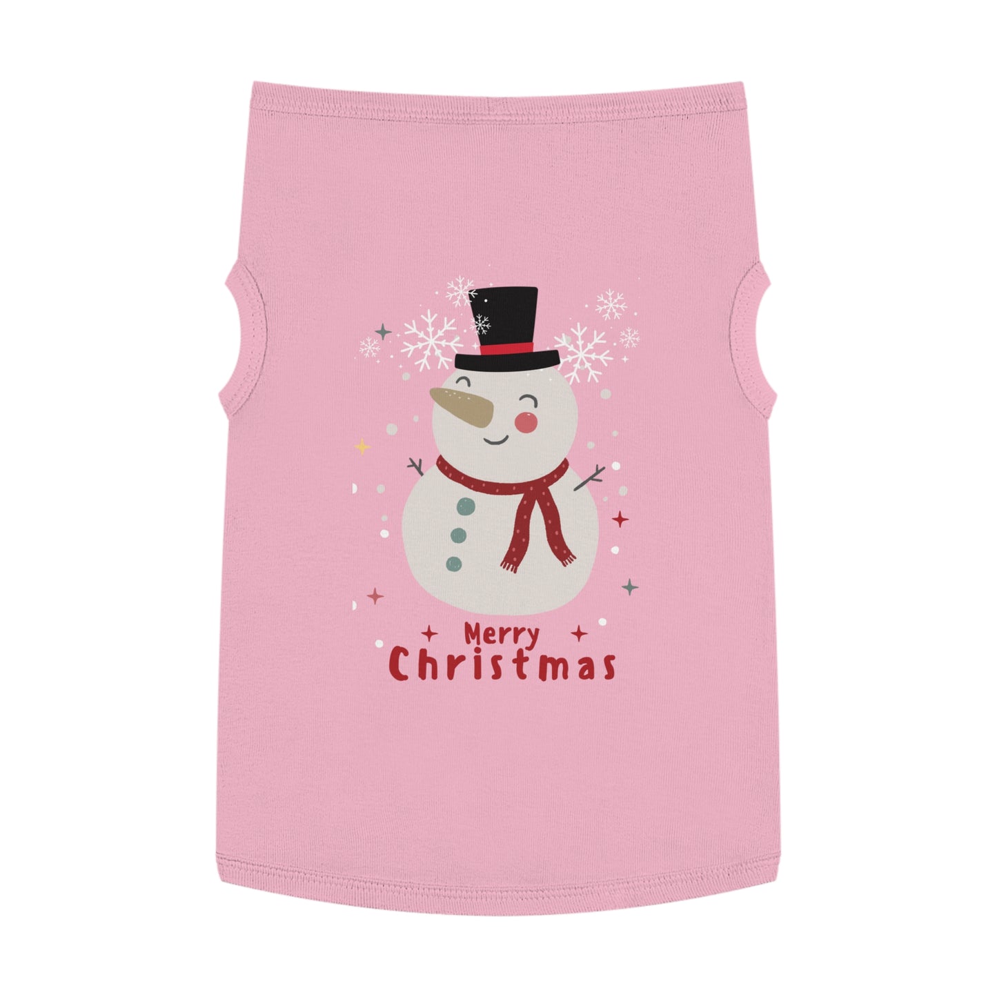 Merry Christmas Snowman Holiday Pet Tank Top (Also Available in Adult Holiday Collection and Kids Holiday Collection)