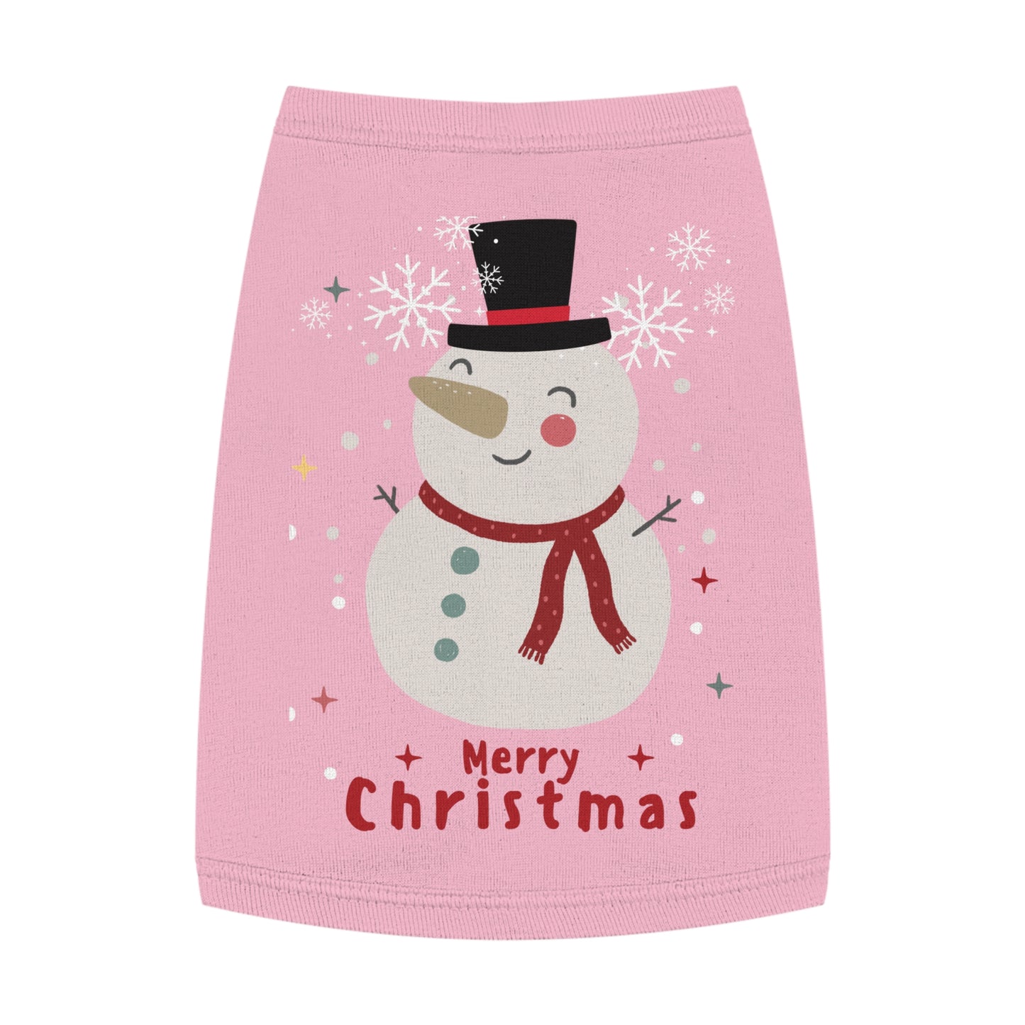 Merry Christmas Snowman Holiday Pet Tank Top (Also Available in Adult Holiday Collection and Kids Holiday Collection)