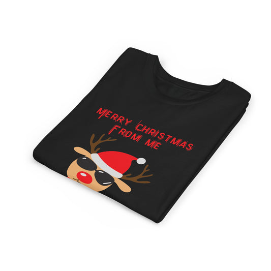 Merry Christmas From Me Reindeer Youth Tee (Also Available in Adult Holiday Collection and Pet Holiday Collection)