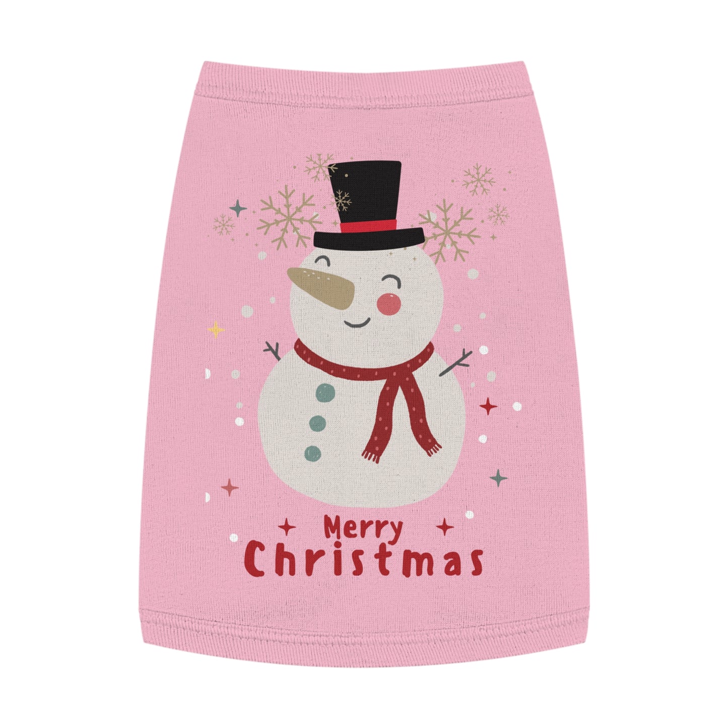 Merry Christmas Snowman Pet Tank Top (Also Available in Adult Holiday Collection and Kids Holiday Collection)