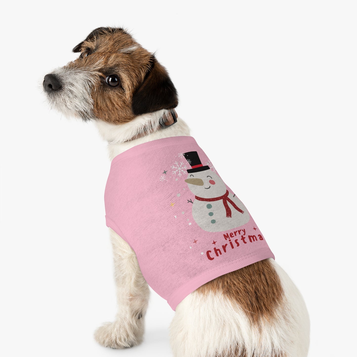 Merry Christmas Snowman Holiday Pet Tank Top (Also Available in Adult Holiday Collection and Kids Holiday Collection)