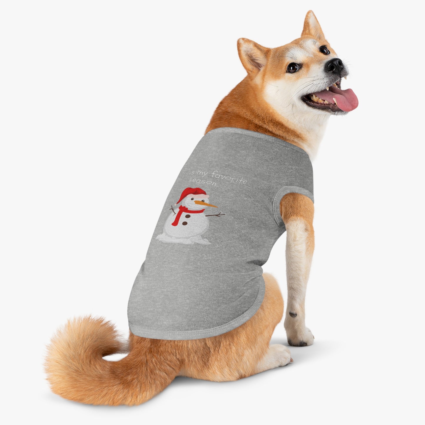 This Is My Favorite Season Snowman Pet Tank Top (Also Available in Adult Holiday Collection and Kids Holiday Collection)