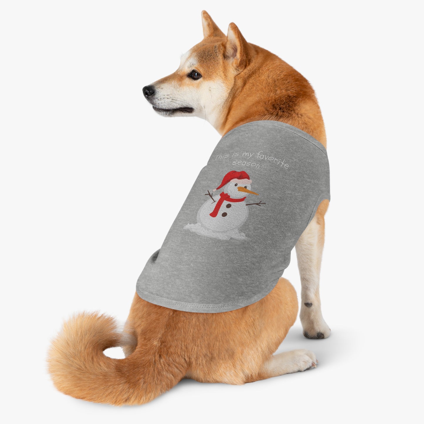 This Is My Favorite Season Snowman Pet Tank Top (Also Available in Adult Holiday Collection and Kids Holiday Collection)