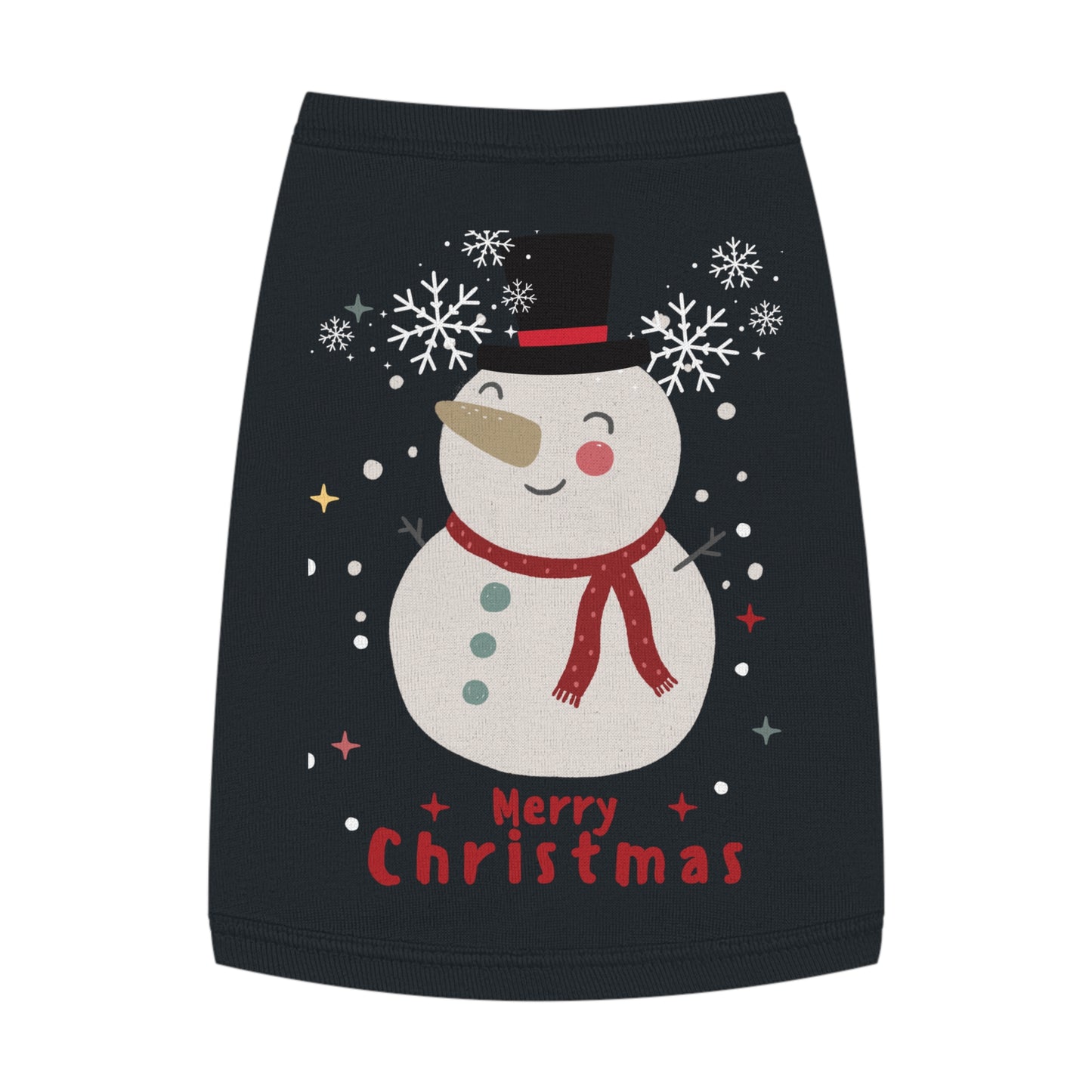 Merry Christmas Snowman Holiday Pet Tank Top (Also Available in Adult Holiday Collection and Kids Holiday Collection)