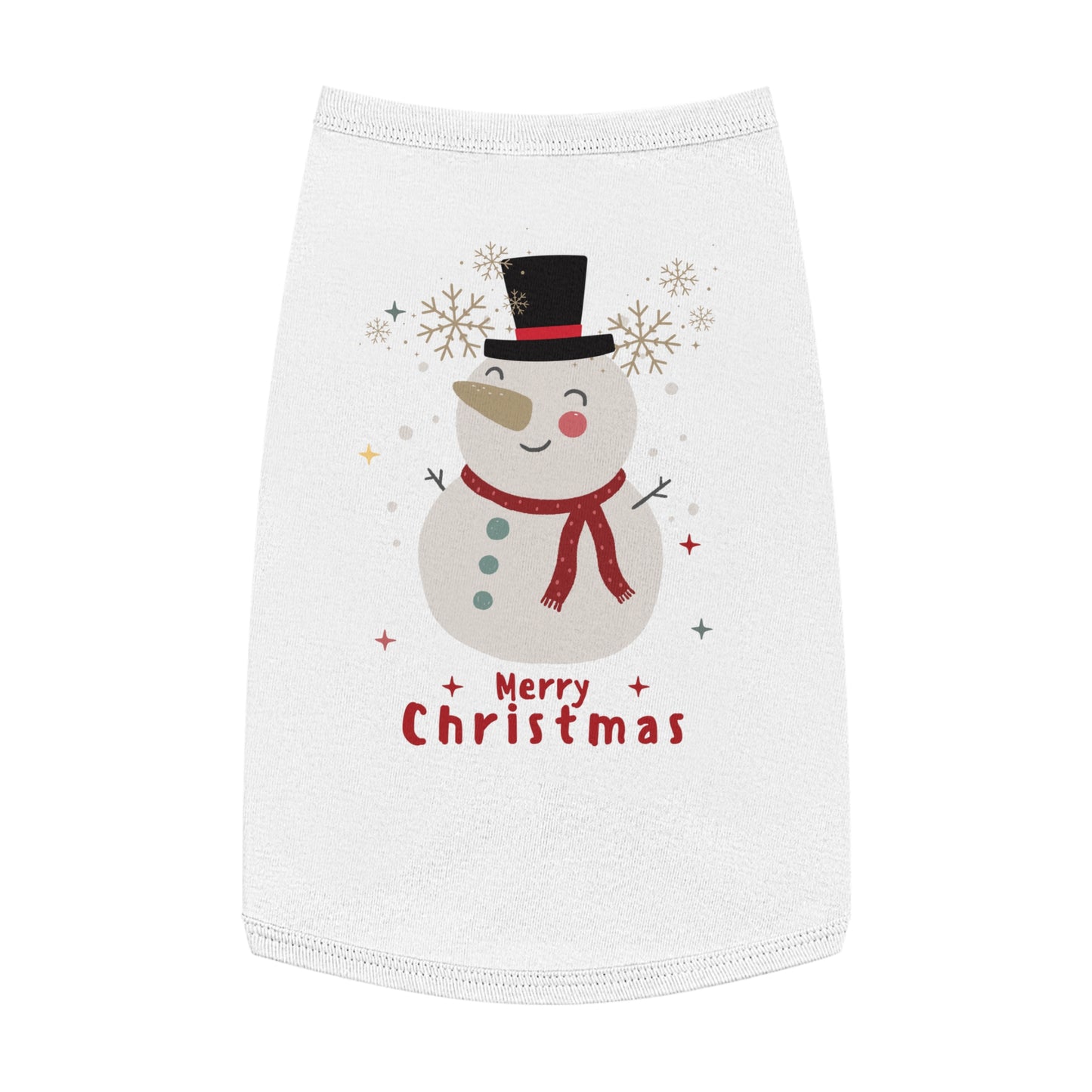Merry Christmas Snowman Pet Tank Top (Also Available in Adult Holiday Collection and Kids Holiday Collection)