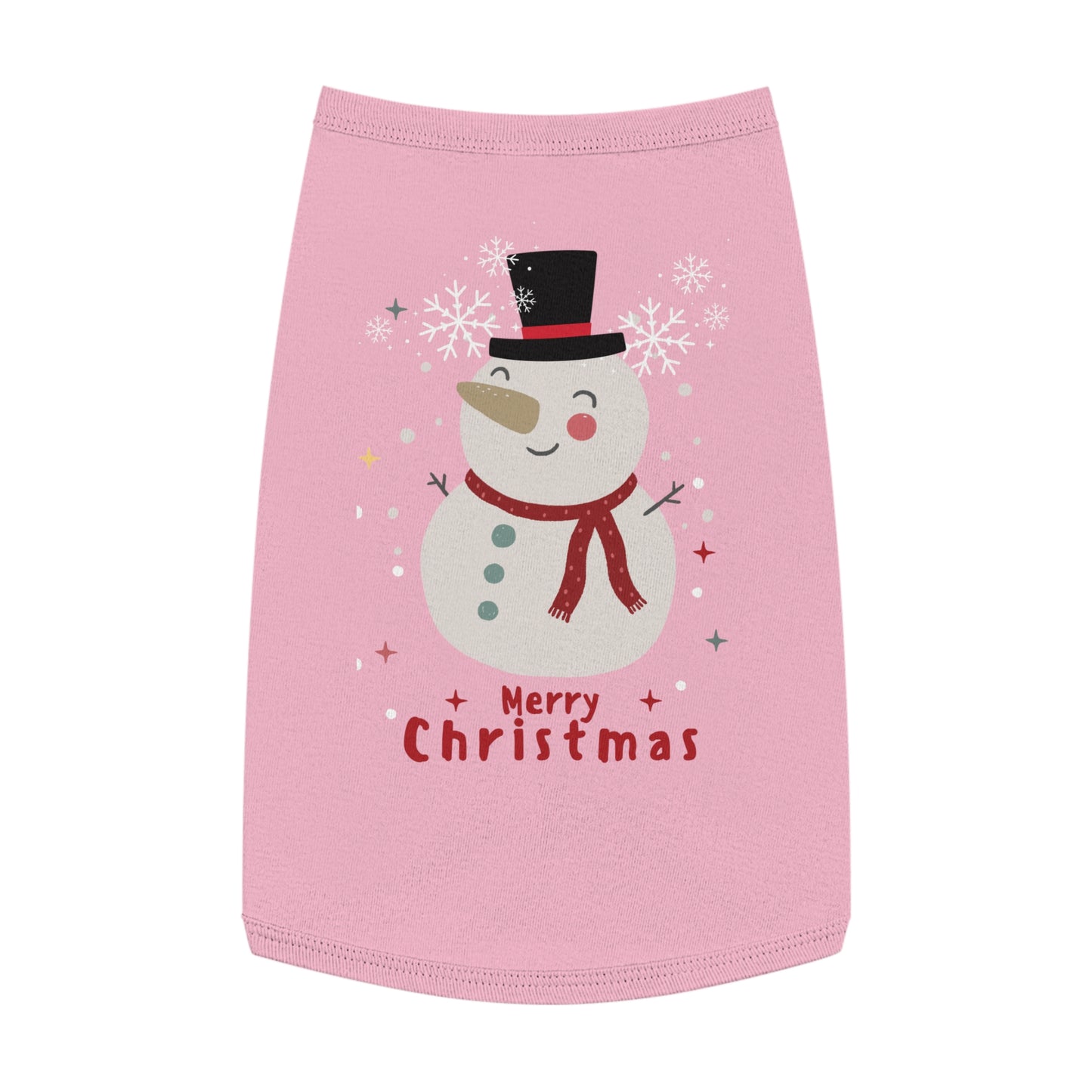 Merry Christmas Snowman Holiday Pet Tank Top (Also Available in Adult Holiday Collection and Kids Holiday Collection)
