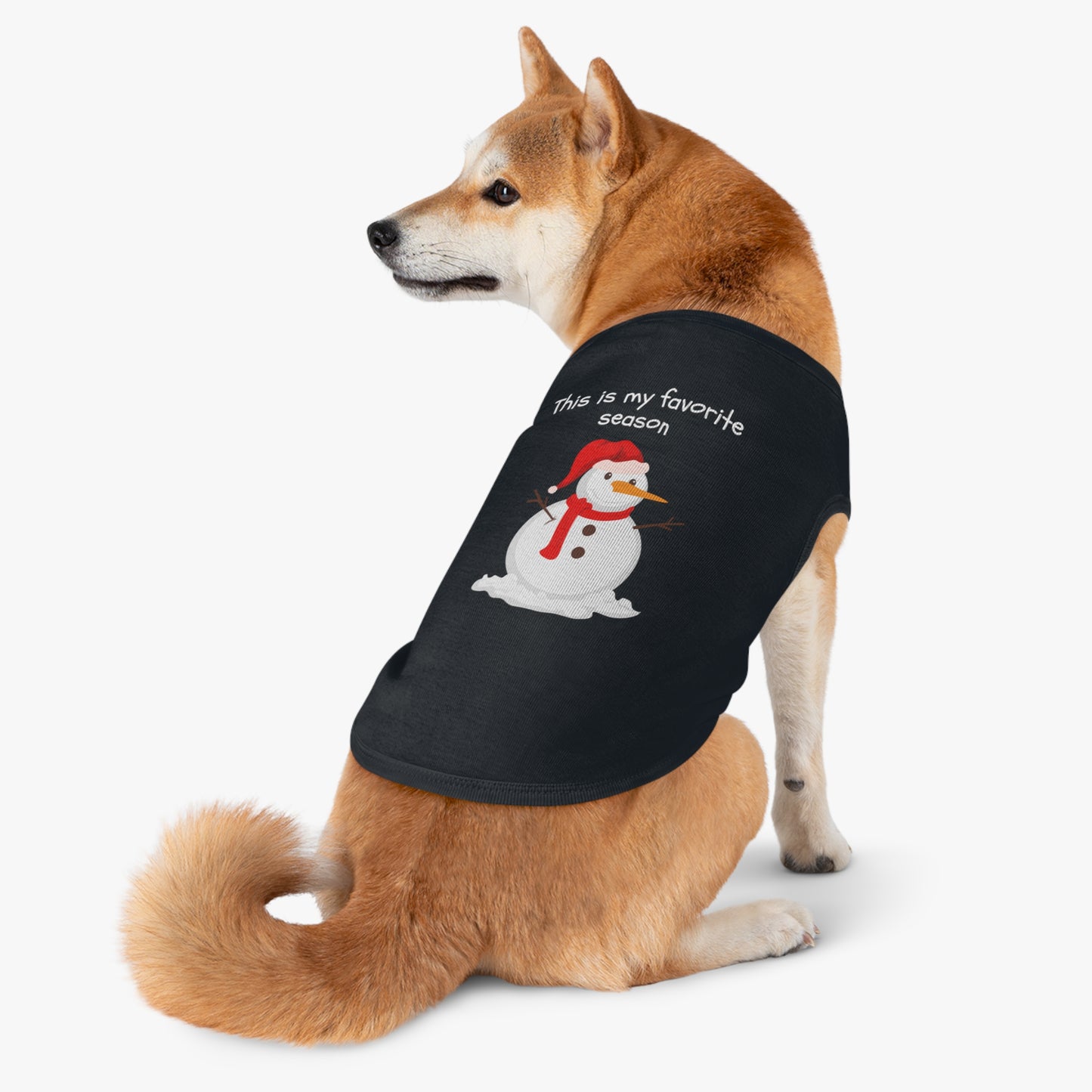 This Is My Favorite Season Snowman Pet Tank Top (Also Available in Adult Holiday Collection and Kids Holiday Collection)