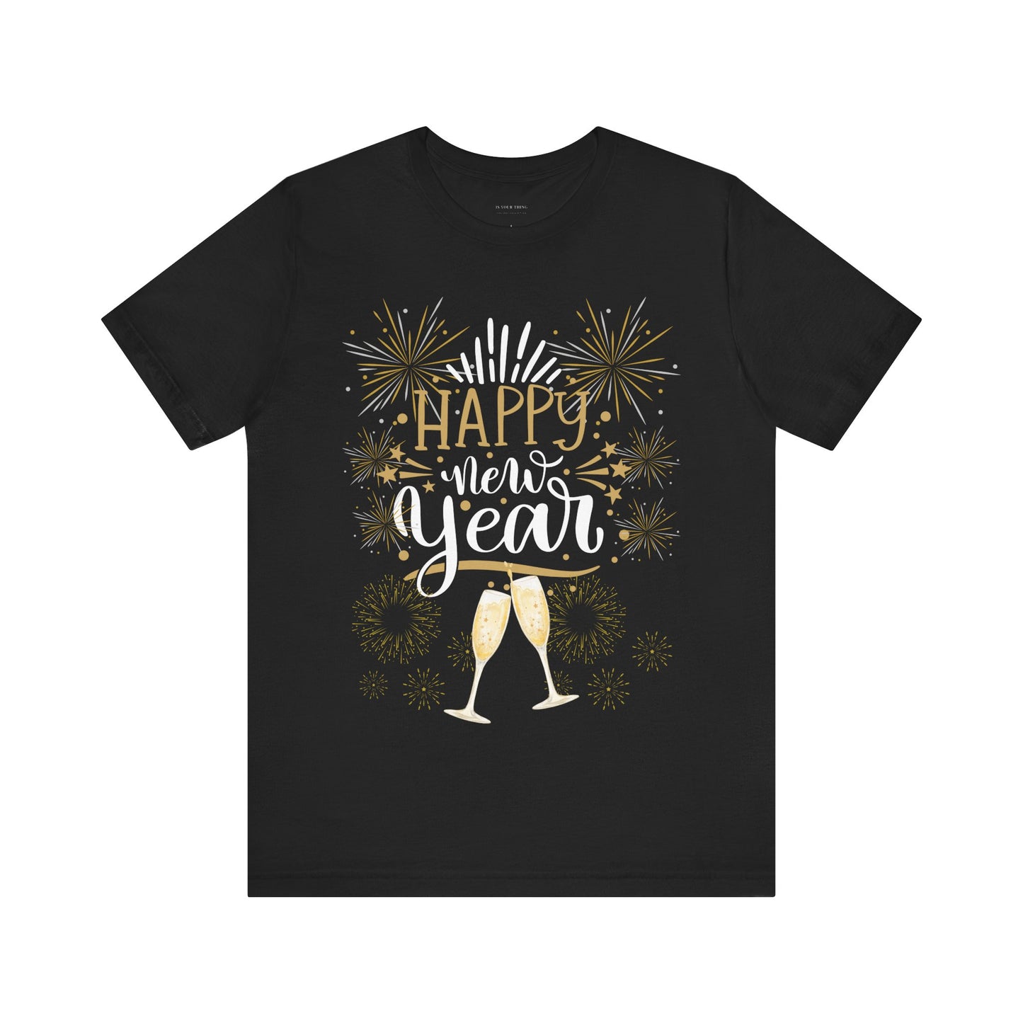 New Year Celebration Unisex Tee (Champagne Glasses)