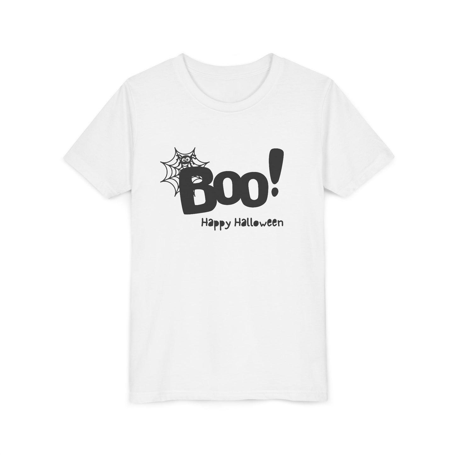 Boo Happy Halloween Youth Tee (White) (Also Available in Adult Holiday Collection and Pet Holiday Collection)