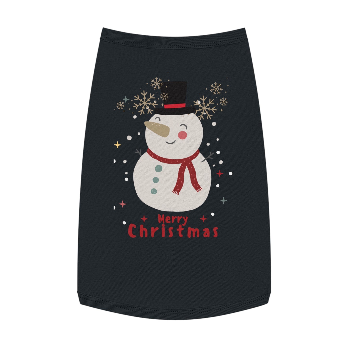 Merry Christmas Snowman Pet Tank Top (Also Available in Adult Holiday Collection and Kids Holiday Collection)