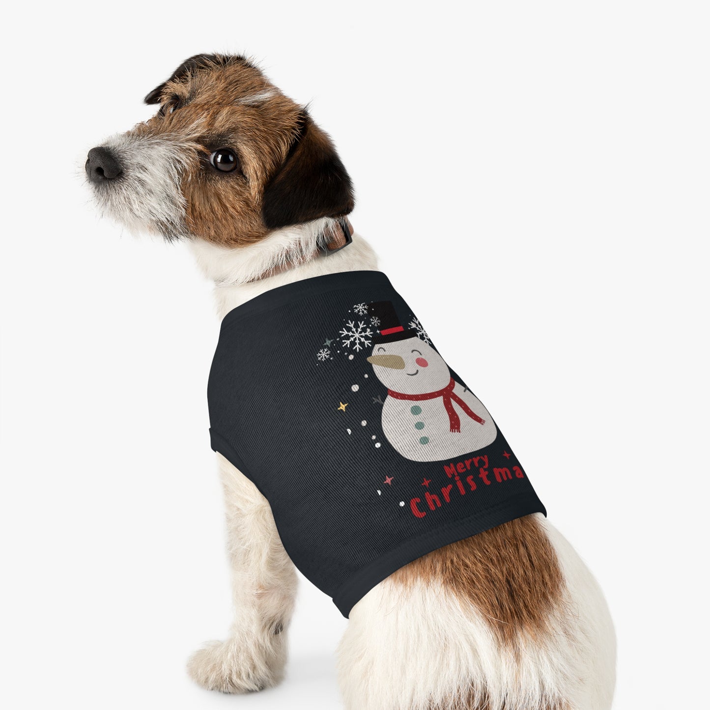 Merry Christmas Snowman Holiday Pet Tank Top (Also Available in Adult Holiday Collection and Kids Holiday Collection)
