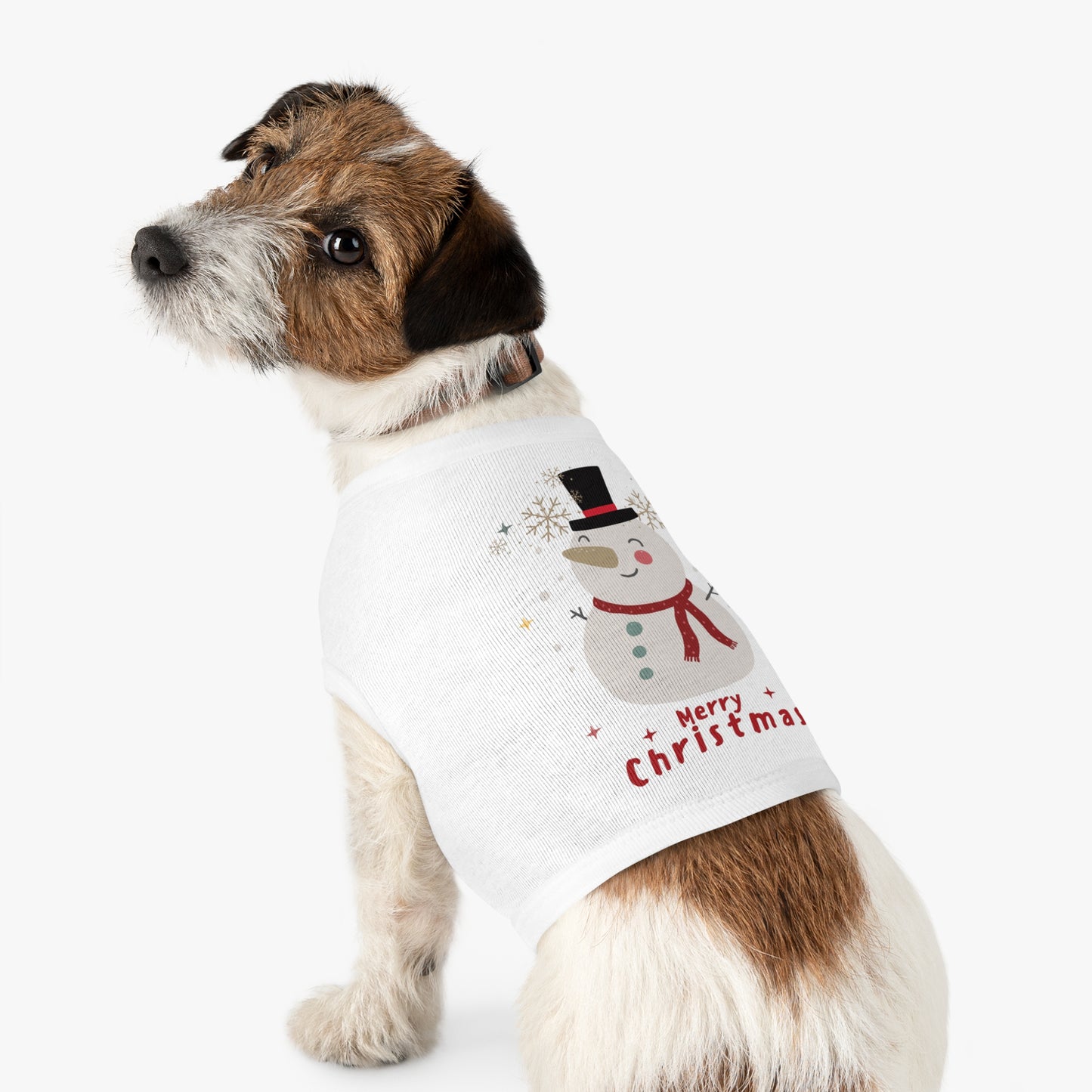 Merry Christmas Snowman Pet Tank Top (Also Available in Adult Holiday Collection and Kids Holiday Collection)
