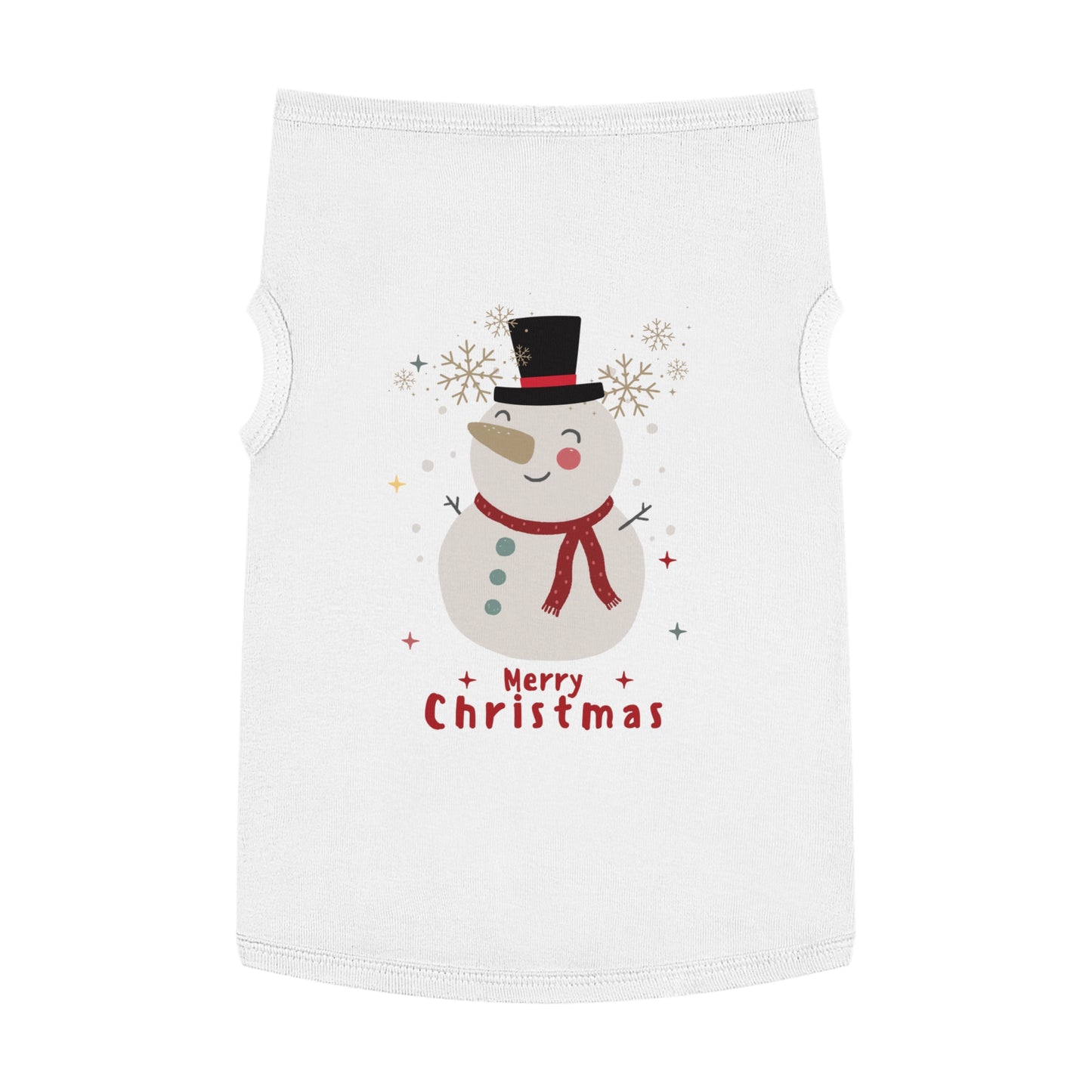 Merry Christmas Snowman Pet Tank Top (Also Available in Adult Holiday Collection and Kids Holiday Collection)