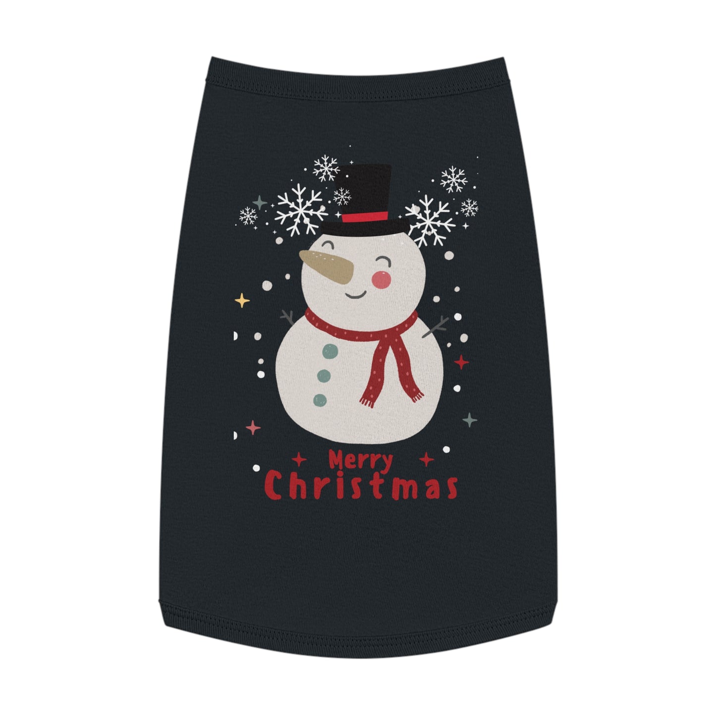 Merry Christmas Snowman Holiday Pet Tank Top (Also Available in Adult Holiday Collection and Kids Holiday Collection)