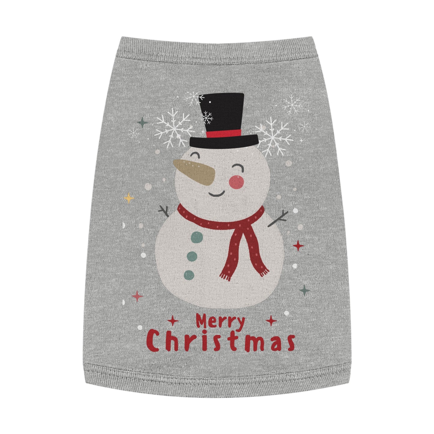Merry Christmas Snowman Holiday Pet Tank Top (Also Available in Adult Holiday Collection and Kids Holiday Collection)