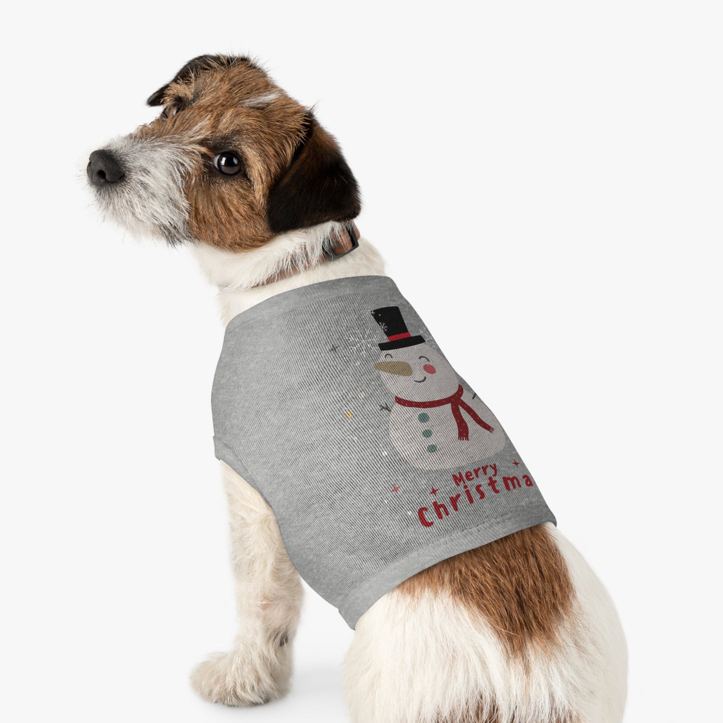 Merry Christmas Snowman Holiday Pet Tank Top (Also Available in Adult Holiday Collection and Kids Holiday Collection)