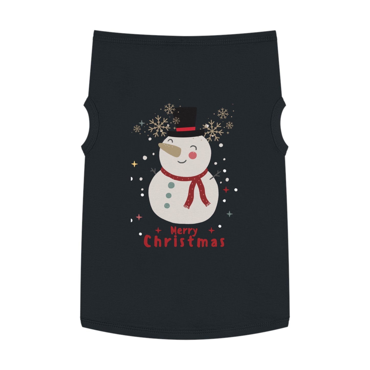 Merry Christmas Snowman Pet Tank Top (Also Available in Adult Holiday Collection and Kids Holiday Collection)