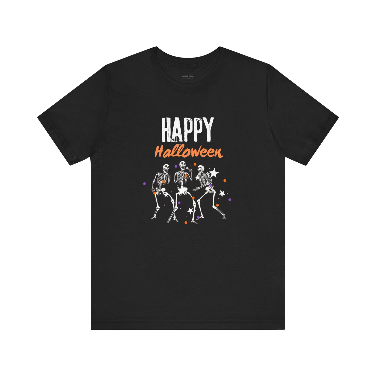 Happy Halloween Skeleton Unisex Tee (Also Available in Kids Holiday Collection)