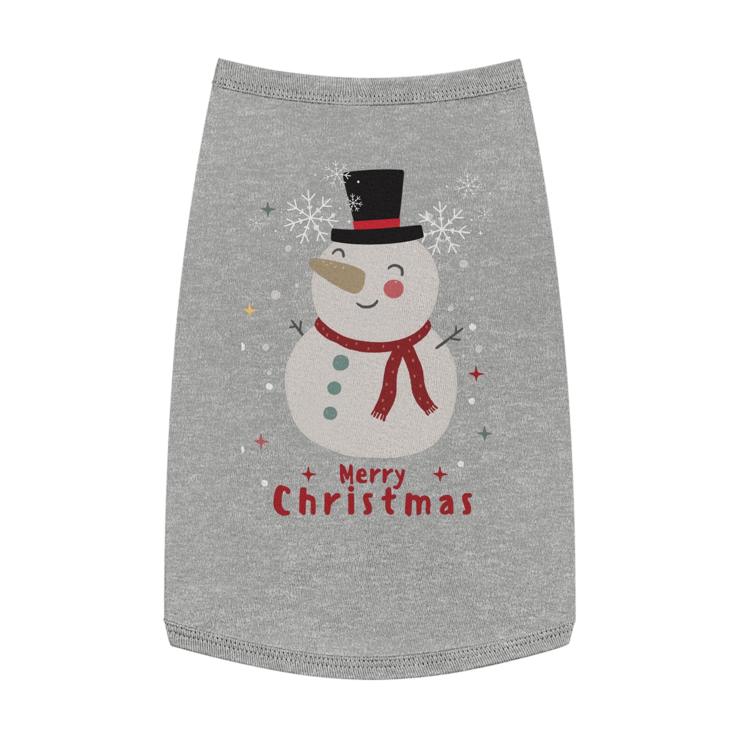 Merry Christmas Snowman Holiday Pet Tank Top (Also Available in Adult Holiday Collection and Kids Holiday Collection)
