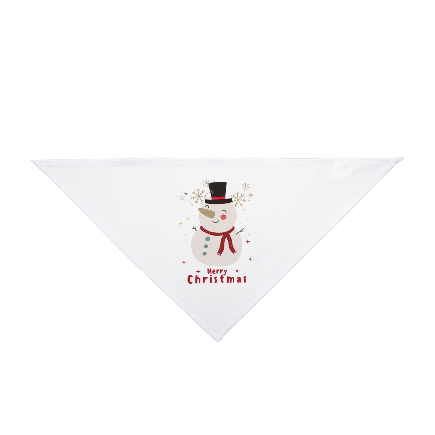 Merry Christmas Snowman Pet Bandana (Also Available in Adult Holiday Collection and Kids Holiday Collection)