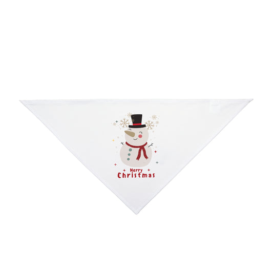 Merry Christmas Snowman Pet Bandana (Also Available in Adult Holiday Collection and Kids Holiday Collection)
