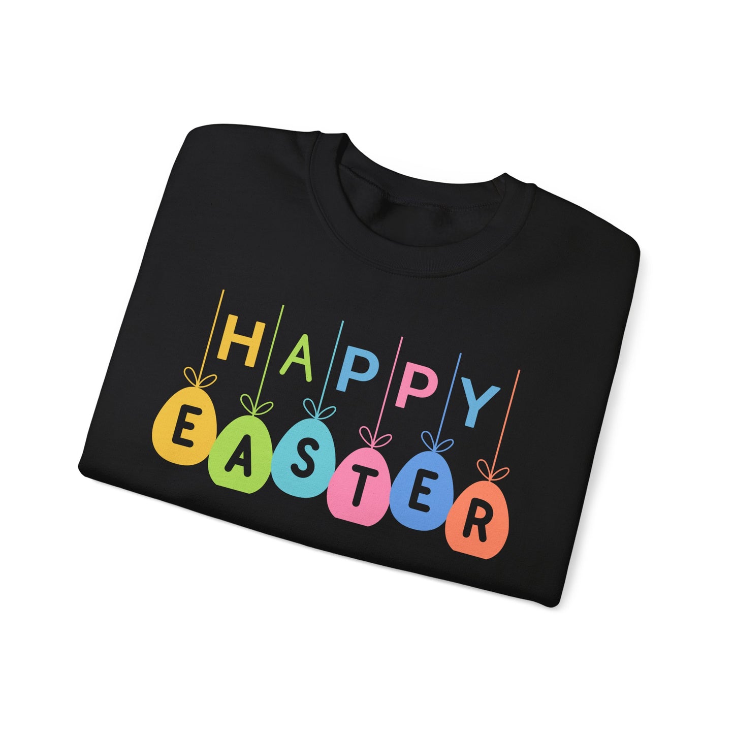 Happy Easter Colorful Hanging Egg Unisex Sweatshirt