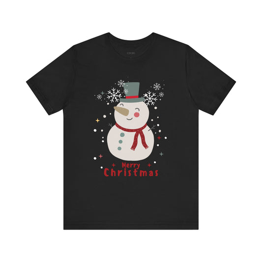 Merry Christmas Snowman Unisex Tee (Also Available in Kids Holiday Collection and Pet Holiday Collection)