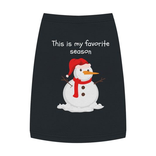 This Is My Favorite Season Snowman Pet Tank Top (Also Available in Adult Holiday Collection and Kids Holiday Collection)