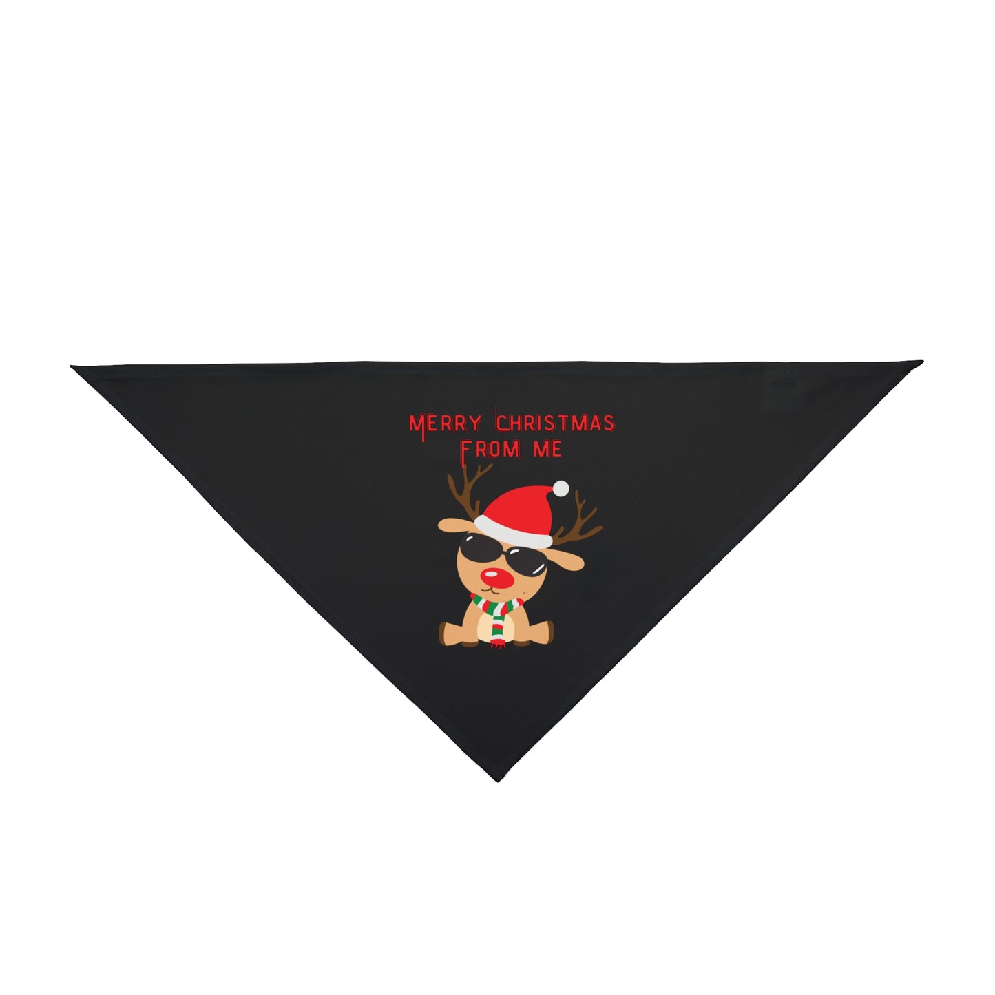 Merry Christmas From Me Pet Bandana (Black) (Also Available in Adult Holiday Collection and Kids Holiday Collection)