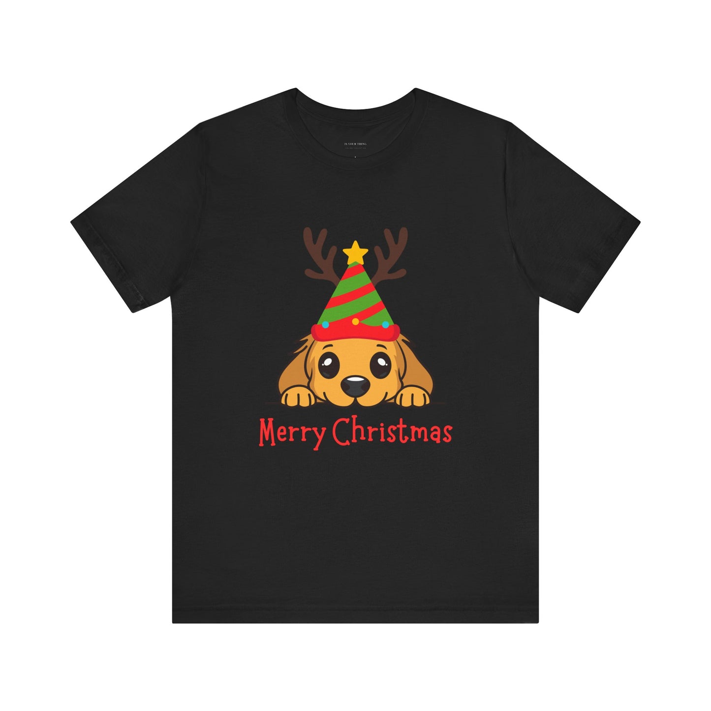 Merry Christmas Puppy Unisex Tee (Also Available in Kids Holiday Collection and Pet Holiday Collection)