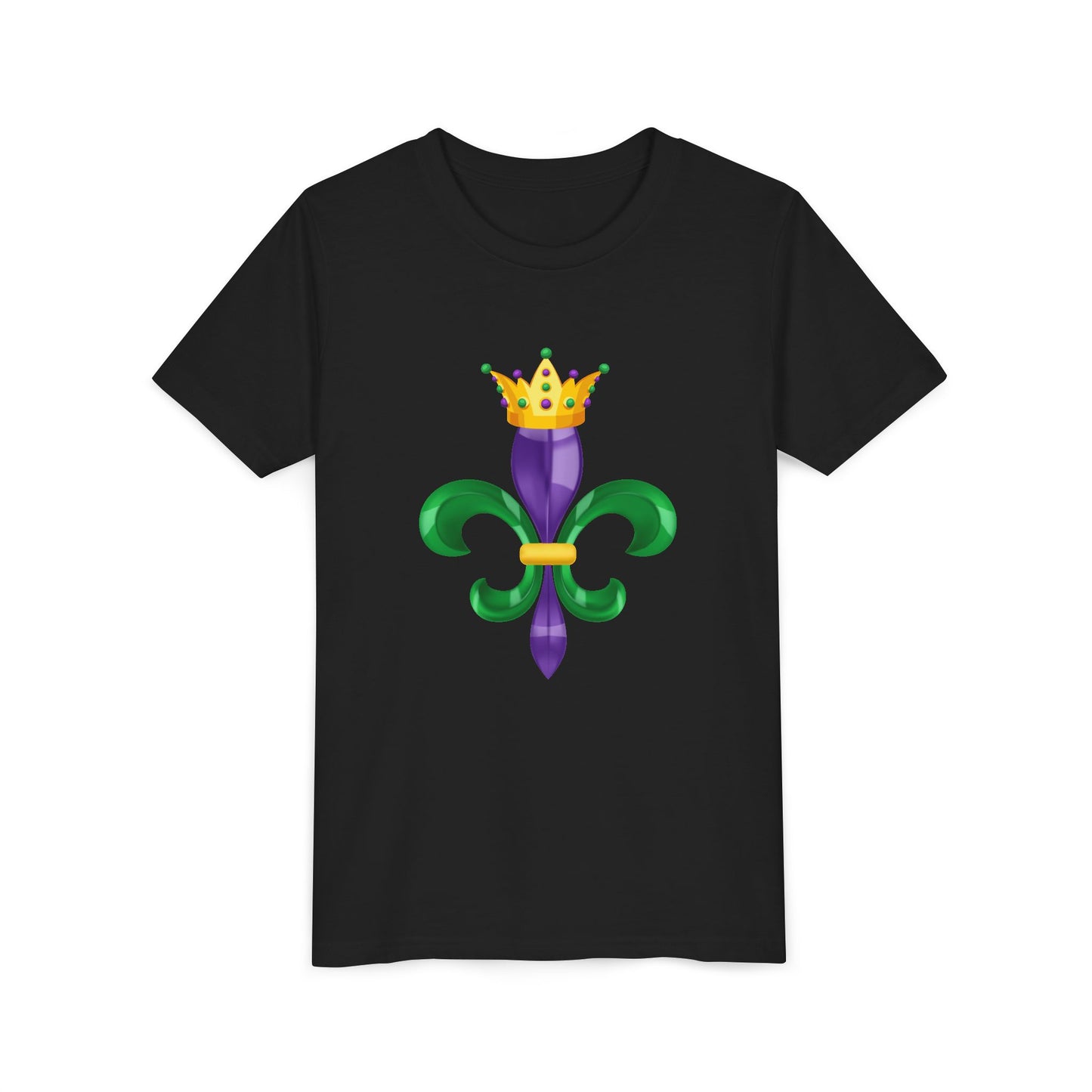 Mardi Gras Fleur-de-Lis with Crown Youth Tee