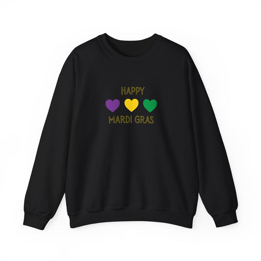 Happy Mardi Gras Heart Unisex Sweatshirt