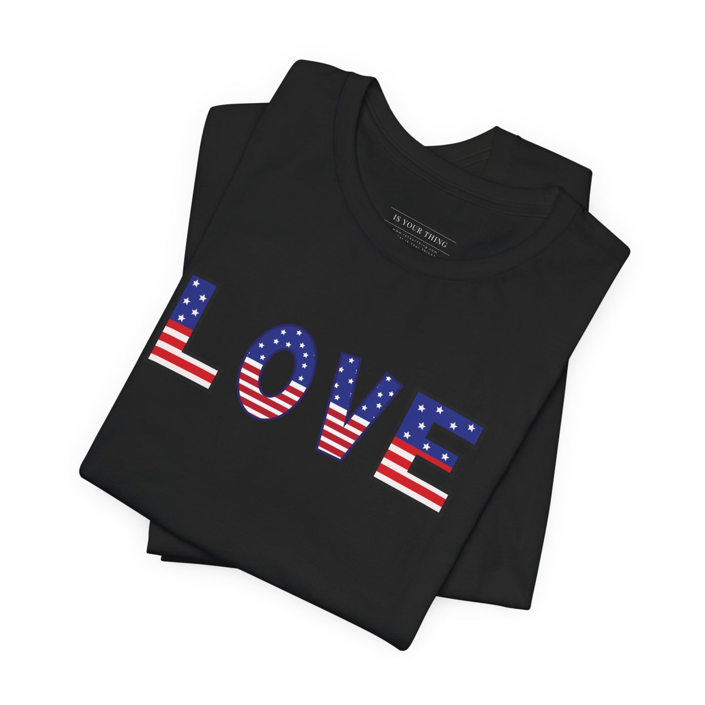 LOVE American Flag Unisex Tee