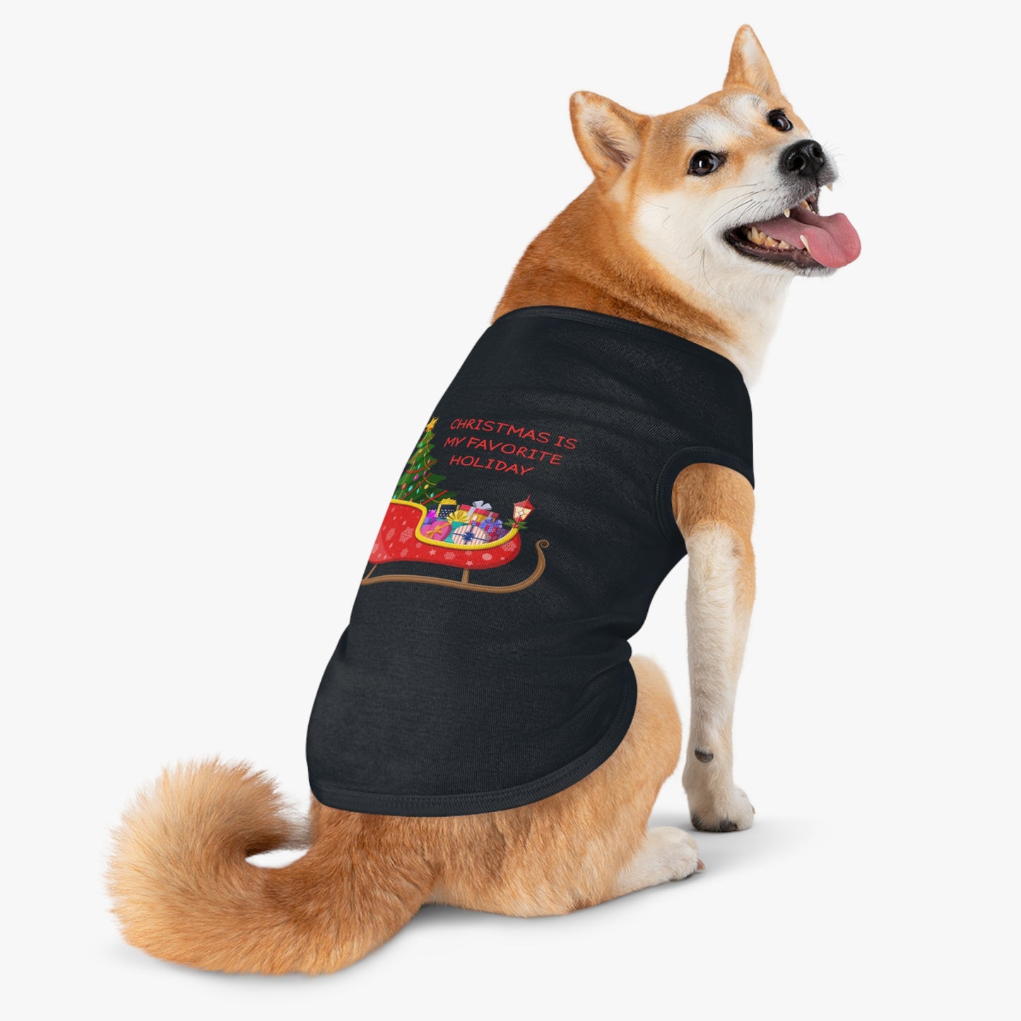 Christmas Is My Favorite Holiday Pet Tank Top (Also Available in Adult Holiday Collection and Kids Holiday Collection)