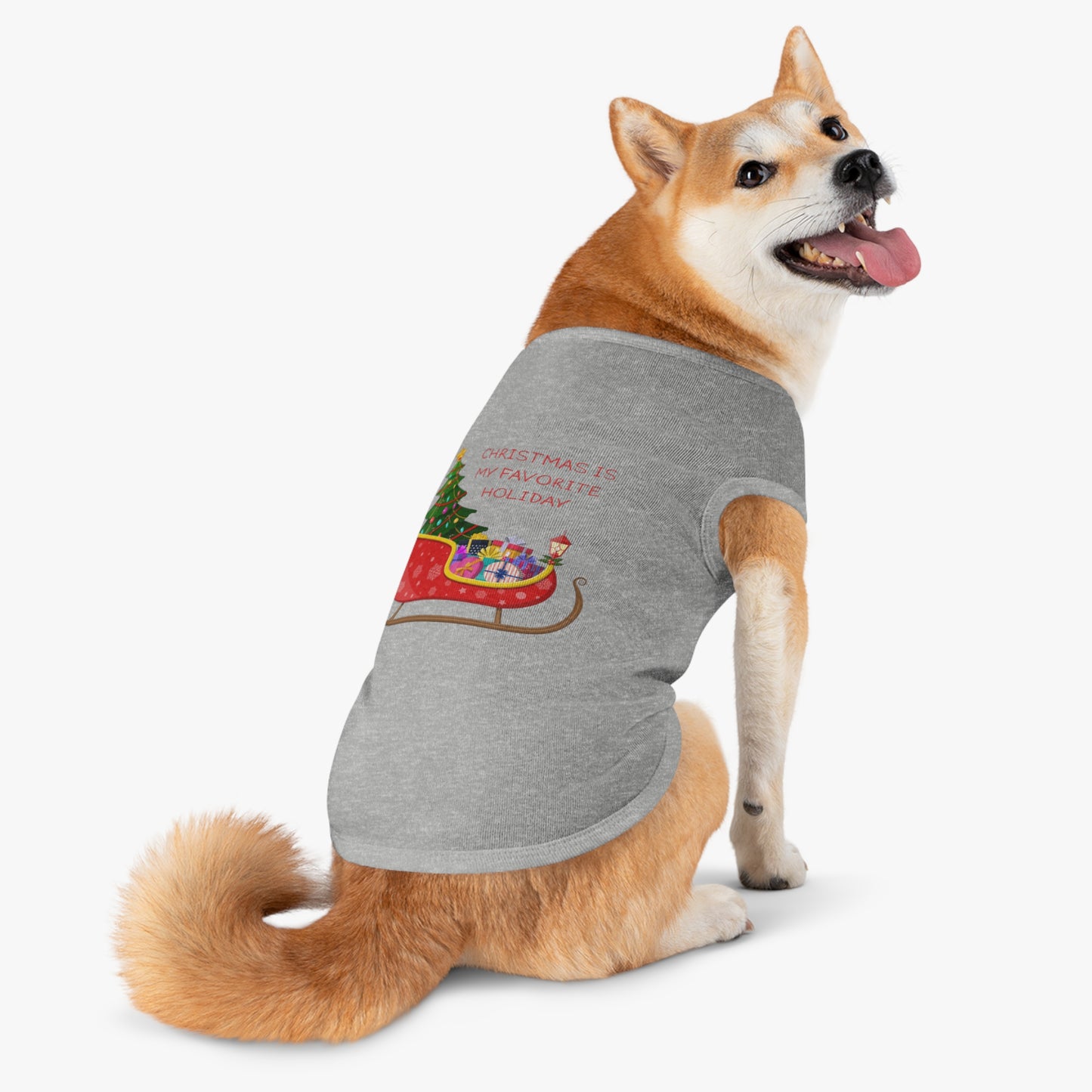 Christmas Is My Favorite Holiday Pet Tank Top (Also Available in Adult Holiday Collection and Kids Holiday Collection)
