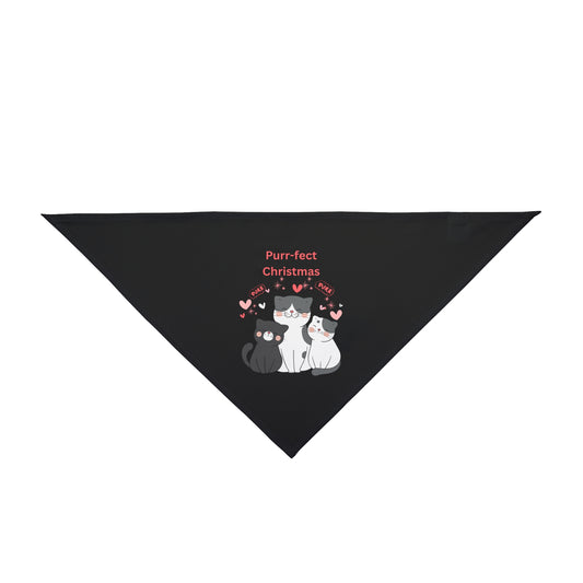 Purr-fect Christmas Pet Bandana (Black) (Also Available in Adult Holiday Collection and Kids Holiday Collection)