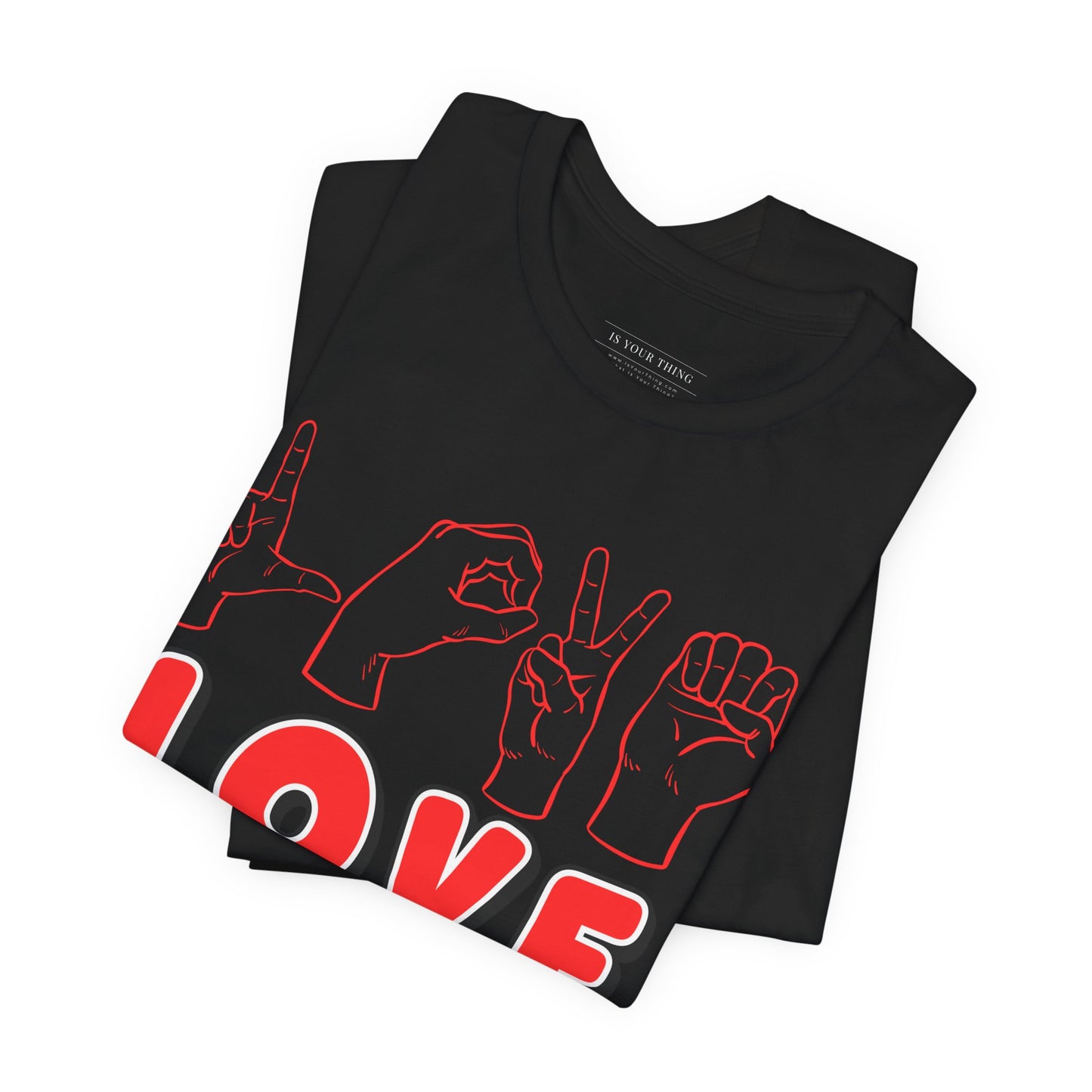 Love ASL Sign Language Unisex Tee (Red)