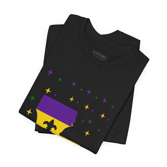 Mardi Gras Louisiana Map Unisex Tee