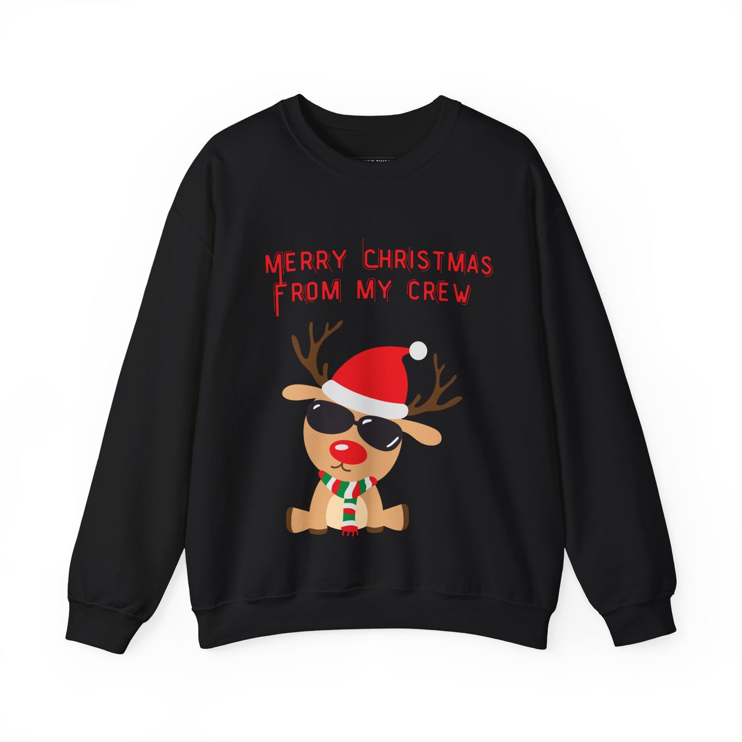 Merry Christmas From My Crew Unisex Sweatshirt (Also Available in Kids Holiday Collection and Pet Holiday Collection)