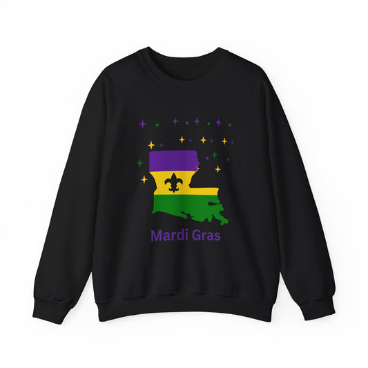 Mardi Gras Louisiana Flag with Fleur-de-Lis Unisex Sweatshirt
