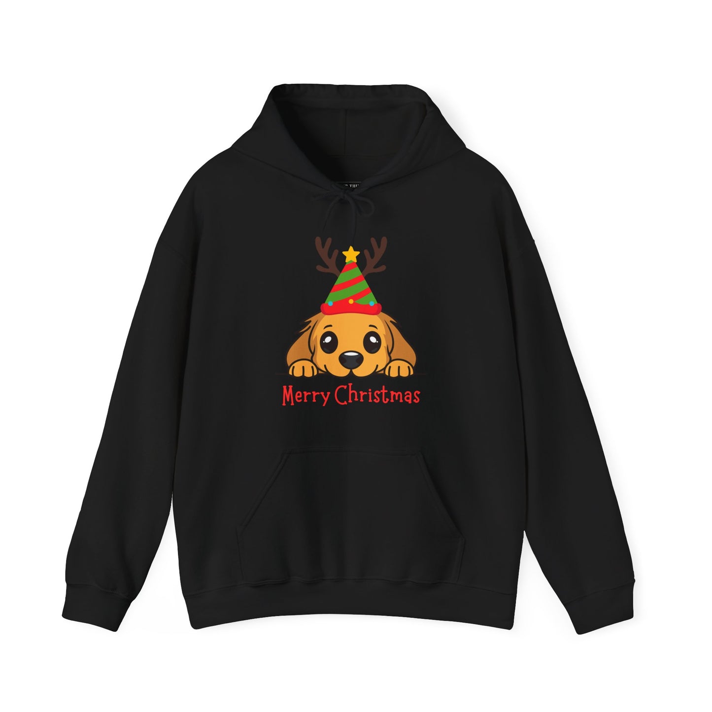 Merry Christmas Puppy Unisex Hoodie (Also Available in Kids Holiday Collection and Pet Holiday Collection)