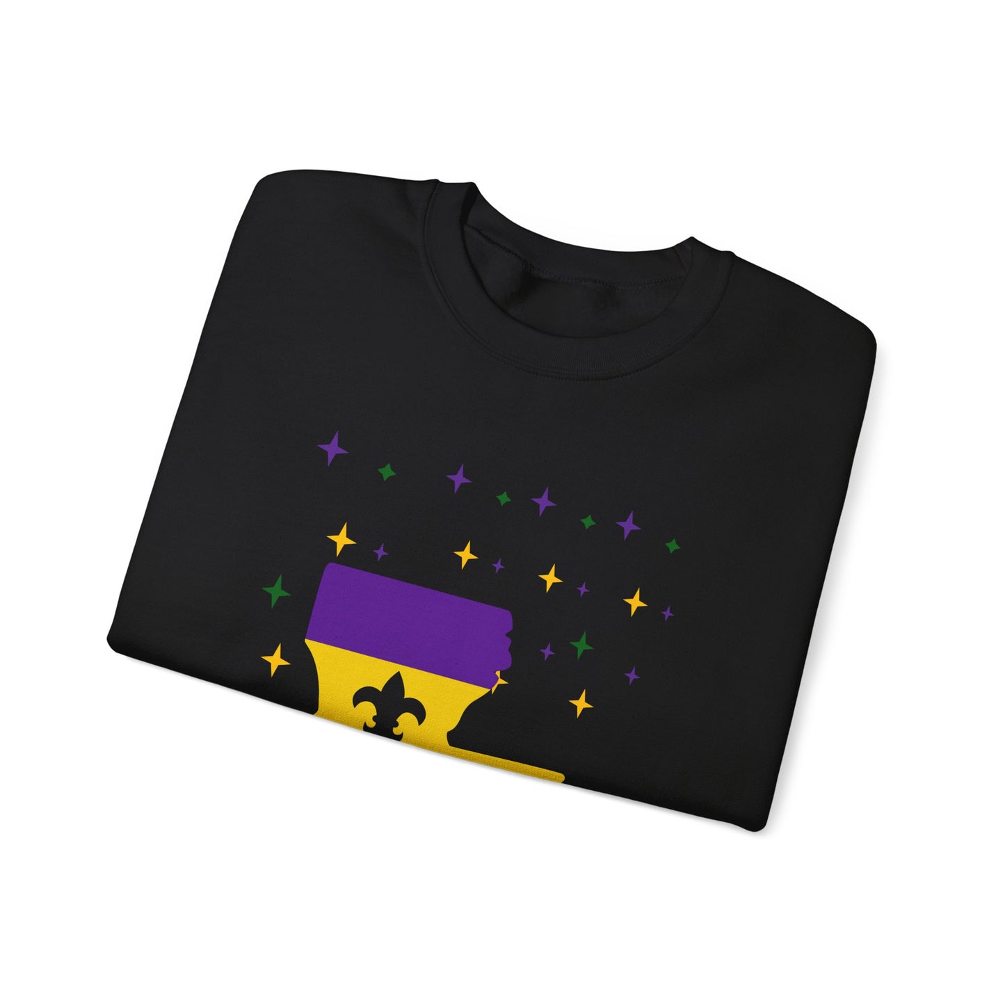 Mardi Gras Louisiana Flag with Fleur-de-Lis Unisex Sweatshirt