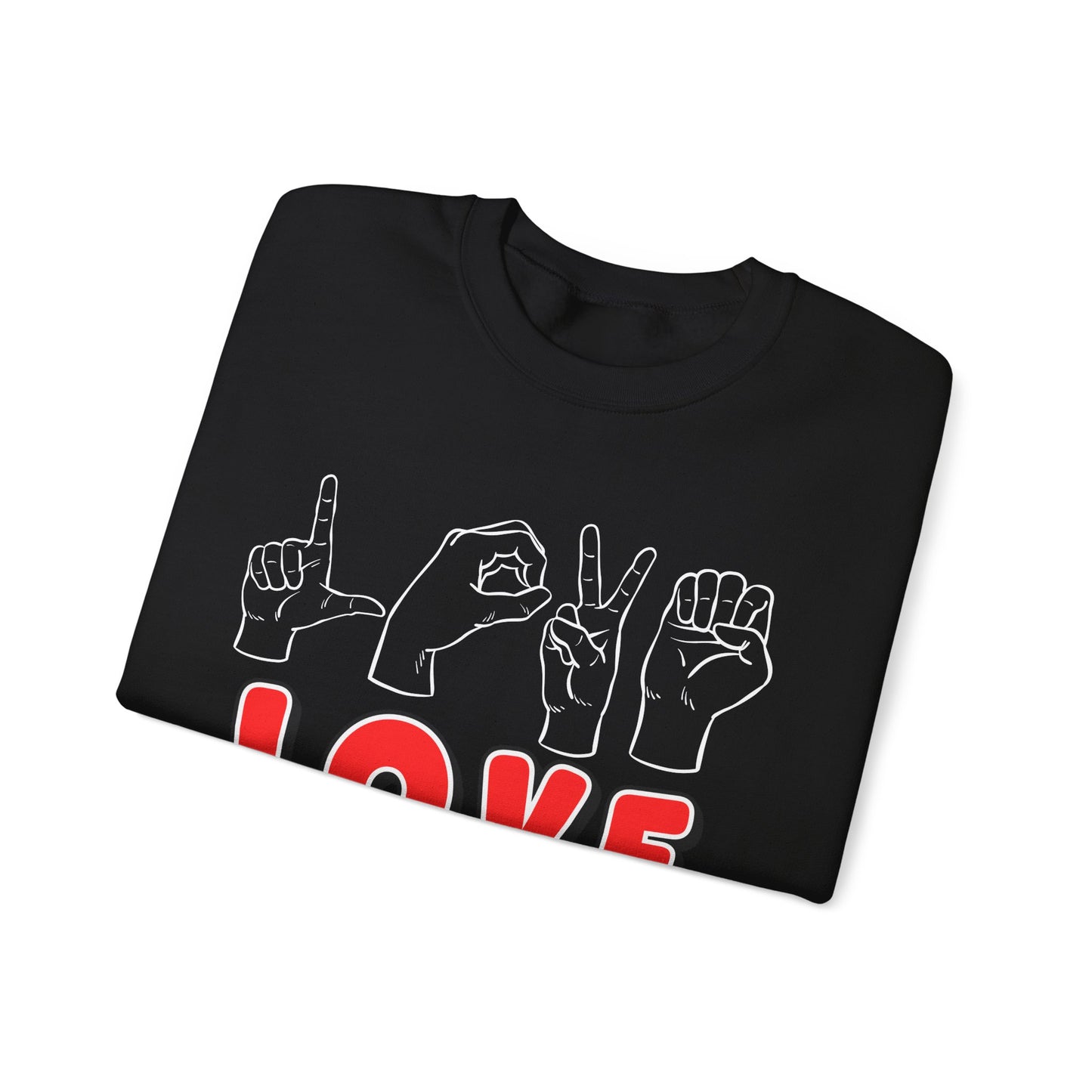 Love ASL Unisex Sweatshirt (White)