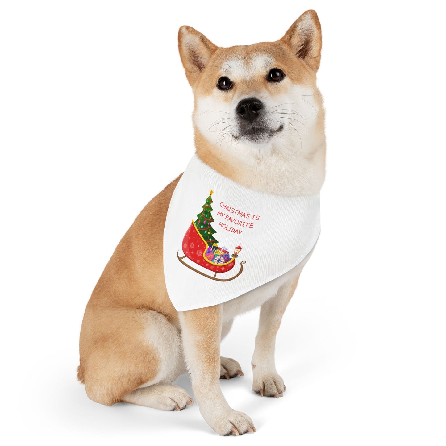 Christmas Is My Favorite Holiday Pet Bandana (Also Available in Adult Holiday Collection and Kids Holiday Collection)