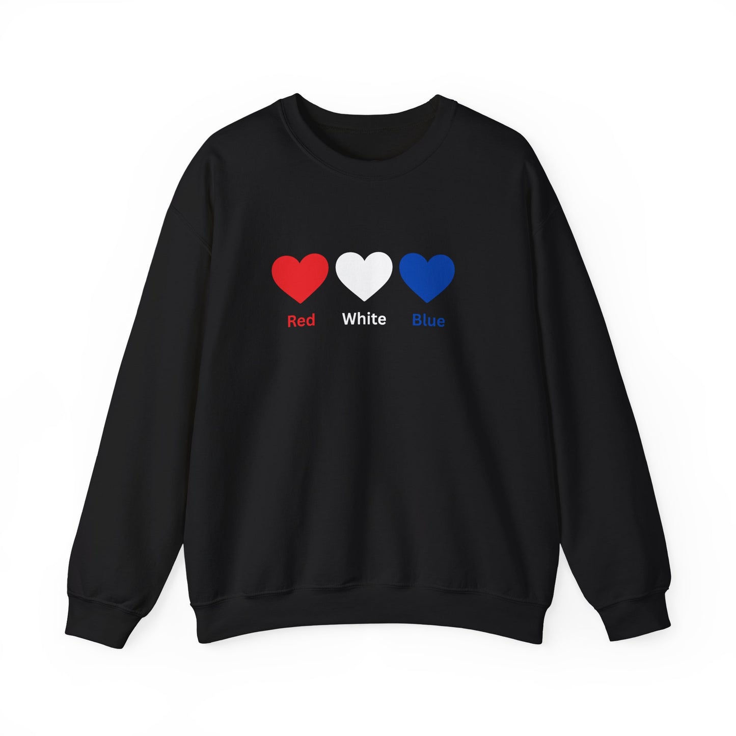 Red, White Blue Heart Unisex Sweatshirt