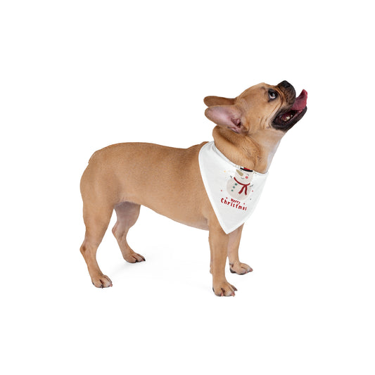 Merry Christmas Snowman Pet Bandana (Also Available in Adult Holiday Collection and Kids Holiday Collection)
